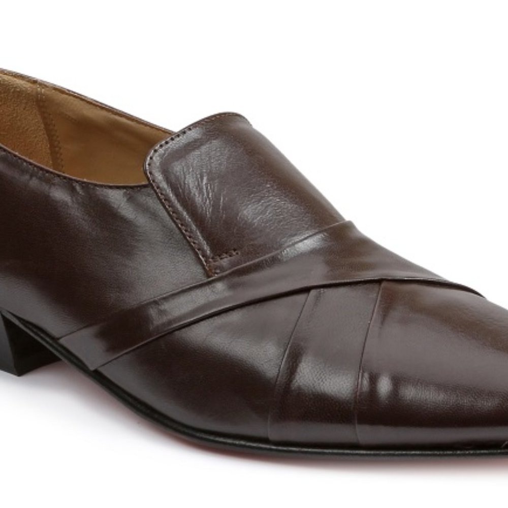 New Men's Giorgio Brutini #244612 brown leather cuban heel slip-on 9.5M